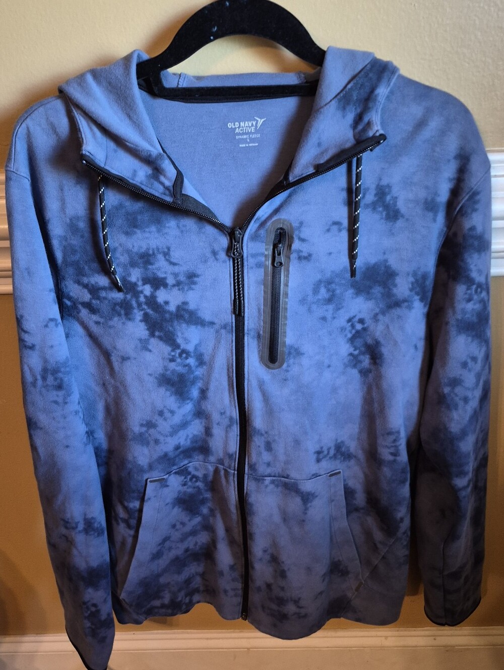 Old Navy Men’s Blue Tie-Dye Lightweight Zip Hoodie
